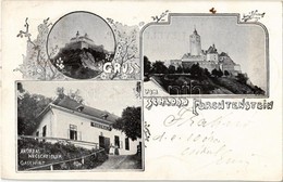 T2 1901 Fraknó, Forchtenstein; Vár, Andreas Wegscheidler Vendéglője / Schloss, Gastwirt, Gasthaus / Castle, Restaurant.  - Ohne Zuordnung