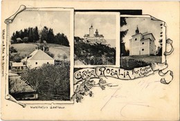 T2 1903 Fraknó, Forchtenstein; Vár, Wurzlhofer Vendéglője, Rozália Kápolna / Schloss, Gasthaus, Rosalia Kapelle / Castle - Ohne Zuordnung