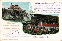 T2 1901 Fraknó, Forchtenstein; Vár, Templom / Schloss, Kirche / Castle, Church. S. Schön Floral - Non Classificati