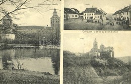 T2 1911 Városszalónak, Stadtschlaining; Baumkirchner Kastély, Fő Tér, Vár. Steiner Ferenc Kiadása / Schloss, Hauptplatz  - Non Classés