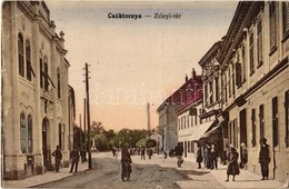 T2/T3 1918 Csáktornya, Cakovec; Zrínyi Tér, üzlet / Square, Shop (EK) - Non Classés