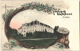 T2 Fridau, Friedau (Ober-Grafendorf); Musterschutz, Schloss / Castle, Art Nouveau, Montage - Ohne Zuordnung