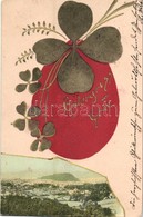 T2 1901 Graz, Ostergruss / Easter Greeting With Egg And Clovers. C. Wurda - Ohne Zuordnung