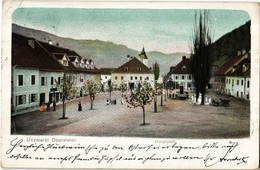 T2/T3 1902 Unzmarkt (Obersteier), Hauptplatz, Hotel / Main Square, Hotel, Shops - Ohne Zuordnung