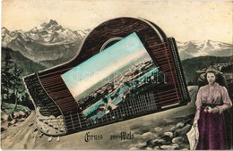 T2 Wels, Gruss Aus.. / Greeting Montage With Zither - Non Classificati