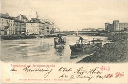 T2 1898 Wien, Vienna, Bécs; Donaukanal Mit Ferdinandsbrücke / Danube And Bridge, Ships, Cafe Herzog - Non Classés