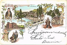 T2/T3 1898 Sarajevo, Sarajewo; Alifakovac, Bosnische Serbe Und Bauern Ehepaar, Betender Hodza, Ali Pascha Moschee, Begur - Non Classés