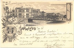 T2 1899 Sarajevo, Vereins Haus, Div. Comando, Gymnasium / Grammar School, Division Command, Cooperative House. J. Ledere - Non Classés