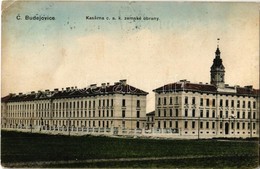 T2/T3 1908 Ceské Budejovice, Budweis; Kasárna C.a.k. Zemské Obrany / Military Barracks (EK) - Non Classés