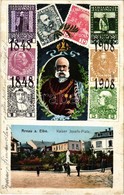 T2 1848-1908 Hostinné, Arnau Am Elbe; Kaiser Josefs Platz / Square, Franz Joseph's 60th Anniversary Of Reign, Stamps - Ohne Zuordnung
