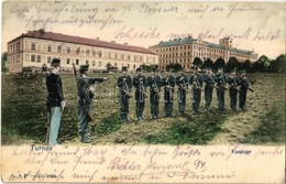 T2/T3 1903 Turnov, Turnau; Kasárny / Military Barracks With Soldiers  (EK) - Zonder Classificatie