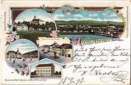 T2 1898 (Vorläufer!) Zábreh, Hohenstadt; Schloss, Ringplatz, Deutsche Gewerbe Schule, Norsdeite Des Kirchenplatzes / Cas - Non Classés