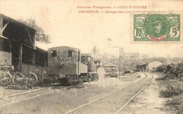 T2 Abidjan, Abidjean; Colonies Francaises, Garage Des Locomotives / Railway Garage Of The Locomotive. TCV Card - Sin Clasificación