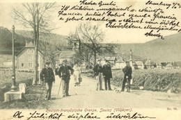 T2 1898 Saales (Vogesen), Deutsch-französischen Grenze / German-French Border With Officers - Non Classés