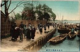 ** T1 Tokyo, Mukojima, Sumida River Side, Fishermen's Boats, Geisha Girls - Non Classificati