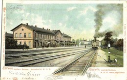 T2/T3 1903 Karwin, Osztrák-sziléziai AKO Vasút Pályaudvar, Vasútállomás / österr. Schles. Bahnhof D. KOB / Railway Stati - Non Classés