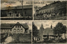 T2 1914 Marklowice, Marklowitz; Schule, Kirche, Schloss Filitz, Jakob Perl Gasthaus / School, Church, Castle, Restaurant - Ohne Zuordnung