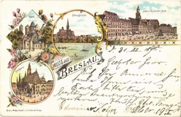 T2/T3 1898 Wroclaw, Breslau; Dom, Kreuzkirche, Sieben Kurfürsten Seite, Rathaus / Dome, Church, Town Hall. S. Schottlaen - Zonder Classificatie