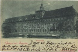 T2 1899 Wroclaw, Breslau; Universität / University At Night - Zonder Classificatie