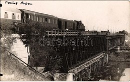 * T2/T3 Tighina, Bender; Podul / Railway Bridge Construction, Load Test With Train. Photo - Zonder Classificatie