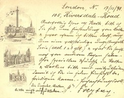 T2 1898 London, Trafalgar Square, Law Courts, Horse Guards. Small Sized Postcard (11,5 Cm X 9 Cm) - Non Classés