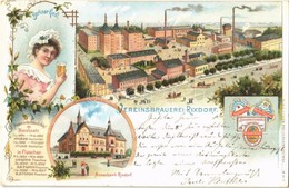 T2/T3 1899 Berlin, Neukölln (Rixdorf); Vereinsbrauerei, Berliner Kindl, Ausschank / Brewery, Beer, Restaurant. D. Dreyfu - Ohne Zuordnung