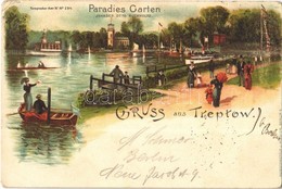 T2/T3 1898 Berlin, Treptow Paradies Garten / Park. Kunstanstalt J. Miesler Litho (EK) - Unclassified
