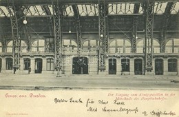 T2 1898 Dresden, Der Eingang Zum Königspavillon In Der Mittelhalle Des Hauptbahnhofes / Railway Station Interior, King's - Unclassified