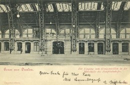 T2 1898 Dresden, Der Eingang Zum Königspavillon In Der Mittelhalle Des Hauptbahnhofes / Railway Station Interior, King's - Zonder Classificatie