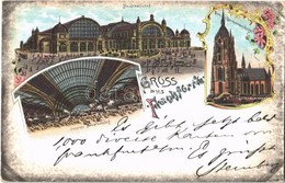 T2 1898 Frankfurt, Hauptbahnhof, Inneres, Dom Und Bartholomaus Kirche / Railway Station Interior, Dome And Church. Art N - Ohne Zuordnung
