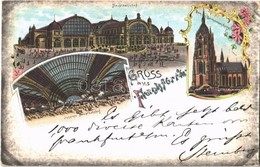 T2 1898 Frankfurt, Hauptbahnhof, Inneres, Dom Und Bartholomaus Kirche / Railway Station Interior, Dome And Church. Art N - Non Classificati