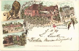 T2/T3 Hannover, Hanover; Gruss Vom Zoologischen Garten, Affenhaus, Felsen, Kamelhäus / Zoo, Monkey And Camel Houses, Roc - Non Classés