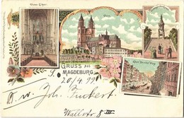 T2 1899 Magdeburg, Dom Chor, Kriegerdenkmal, Der Breite Weg / Dome Interior, Choir, Military Heroes Monument, Street. Ku - Unclassified