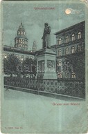 * T3 1900 Mainz, Gutenbergdenkmal / Statue At Night. Hold To Light Litho (Rb) - Unclassified