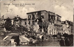 T2/T3 Messina, Terremoto Del 28 Dicembre 1908, Viale S. Martino / Street View After The Earthquake, Ruins - Non Classés