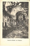 * T2 Monte Calvario (Gorizia), Podgora Bei Görz; Zerstörte Kirche / WWI Destroyed Church Interior With Ruins - Ohne Zuordnung