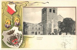 T2 Trieste, Trieszt; Il Duomo Di S. Giusto. Rudolf Wolf / Dome. Art Nouveau, Floral, Coat Of Arms, Emb. Litho - Zonder Classificatie