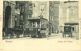 T2/T3 1901 Trieste, Trieszt; Piazza Del Teatro / Square With Tram (EB) - Non Classificati