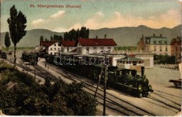 * T2/T3 St. Margrethen (Rheintal), Bahnhof / Railway Station With Locomotive, Trans (EK) - Ohne Zuordnung