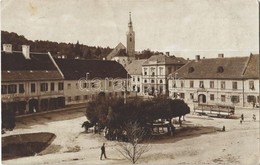 T2 1908 Ljutomer, Luttenberg; Hauptplatz, Gemeindeamt / Main Square, Church, Town Hall, Shops Of A. Huber, Ivan And Kuko - Non Classés