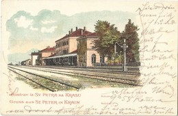 T2 1901 Pivka, St. Petra Na Krasu, San Pietro Del Carso, St. Peter In Krain; Kolodvor / Bahnhof / Railway Station. Kunst - Zonder Classificatie