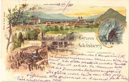 T2 1898 Postojna, Adelsberg; Franz Josefs Monument,  Cave Interior. Müller & Trüb Art Nouveau, Floral, Litho - Non Classés