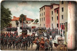 ** T2/T3 Constantinople, Istanbul, Stamboul; Pompiers Réguliers A L'Incendie / Firefighters With Fire Carts (worn Corner - Non Classés
