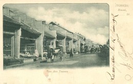 T2/T3 1902 Hanoi (Tonkin), Rue Des Tasses / Street View With Shops (EK) - Ohne Zuordnung