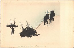 ** T2/T3 The Only Way For The Russian Fleet - Overland Route. Russo-Japanese War Naval Battle. Silhouette Art Postcard ( - Zonder Classificatie