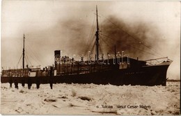 ** T1/T2 Tulcea, Tulcsa; Vasul Cesar Mabro / Steamship On Frozen Water In Winter - Non Classés