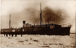 ** T1/T2 Tulcea, Tulcsa; Vasul Cesar Mabro / Steamship On Frozen Water In Winter - Unclassified