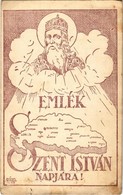 T2/T3 1930 Emlék Szent István Napjára! / Hungarian Irredenta Art Postcard S: C. Kíesel (EK) - Non Classés