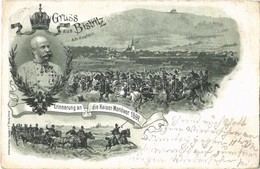 T3 1897 Gruss Aus Bistritz Am Hostein! Erinnerung An Die Kaiser-Manöver / Bystrice Pod Hostynem. Memory Of The Imperial  - Non Classés