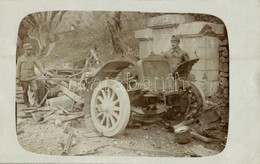 ** T2 Első Világháborús Osztrák-magyar Katonák Autóronccsal / WWI K.u.K. (Austro-Hungarian) Military, Soldiers With Car  - Non Classés